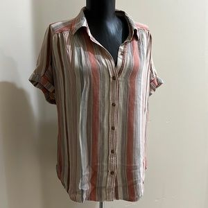 Universal thread pinstripe button down blouse M / 3 items for 20